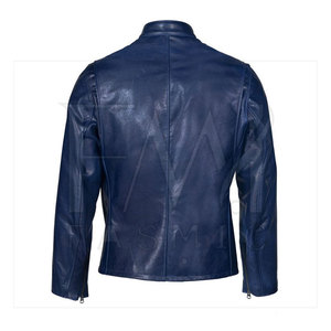 Men's 100% Leather Jacket Customizable Winter Waterproof Quick Dry High Street Zipper Pockets Canvas New Condition Regular - Product Image 2