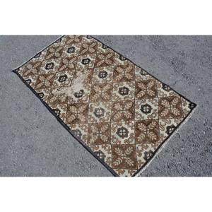 พรมเตอร์แบบตุรกีโบราณสีเบจสีน้ำตาล2,9x5,2ฟุตพรมทางเดินข้างเตียงขนกระต่ายเทียมดีไซน์แบบเย็บติด - Product Image 4