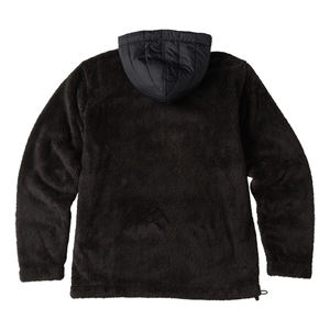 Dernier design – Sweat à capuche oversize en fausse fourrure pour homme, couleur noire, 340 g/m², anti-plis, léger, demi-zip, coupe-vent et respirant pour l'hiver - Product Image 2