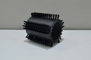 Cylindrical roller black bristle <b>brush</b> for industrial use - Product Image 3