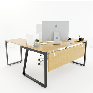 โต๊ะทำงานรูปตัวแอล รุ่น BFTB2010-TrapezBamboo II สไตล์มินิมอลร่วมสมัย ขนาด 160x160 ซม. พร้อมขาเหล็กประกอบสำเร็จ สำหรับใช้ในห้องนอน/สำนักงาน - Product Image 3