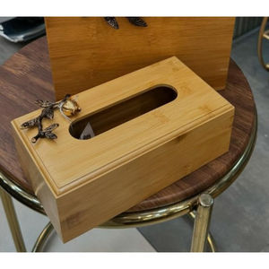 Maravilloso soporte de tejido Rectangular moderno de madera con acabado de latón antiguo precio para vajilla caja de almacenamiento de tejido decorativo - Product Image 6