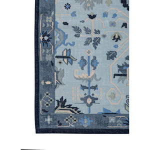 Tapis en laine bleue bédouine, tissage plat, jacquard, à poils coupés, PVC, pour extérieur, maison, exercice et prière, lavable - Adwl-23008 - Product Image 4