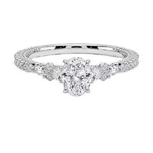 แหวนชุบทองเงินสเตอริง925แหวนหมั้นเพชรโมอิสซาไนต์ทรงรีสำหรับผู้หญิงสำหรับเครื่องประดับแฟชั่น - Product Image 6