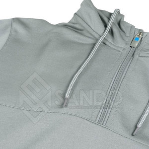 Ropa de calle de alta calidad, venta al por mayor de gran tamaño, sudaderas con capucha de media cremallera, ropa de moda para hombres, sudaderas básicas de mezcla de algodón - Product Image 5