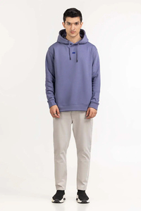 Sudadera con Capucha Morada Unisex, Corte Regular, Felpa de Algodón, Informal, con Bolsillo Tipo Canguro, para Otoño - Product Image 6