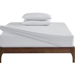 Ensembles de literie blancs de luxe 100% coton imprimés couverture unie broderie étanche comprend une jupe de lit pour lits King Size-Home Hotel - Product Image 2