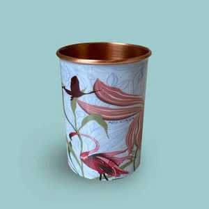 Printed Pure <b>Copper</b> <b>Wine</b> <b>Glass</b> with Abstract Colorful Hand Painted Patterns Reusable & Eco-Friendly for Restaurant and Cafe Use - Product Image 3