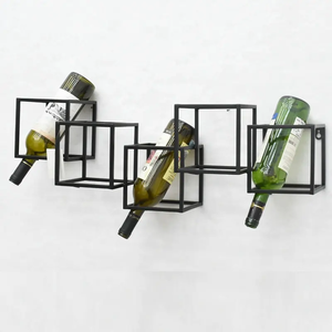 Soporte de botella de vino de Metal negro más vendido, estante de exhibición decorativo directo de fábrica, Idea de regalo para colección de estantes de vino - Product Image 1