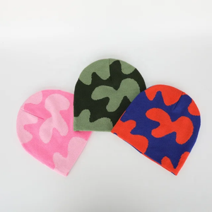 Mode accepter lettre personnalisée Hiphop hiver chaud Beanie chapeau Jacquard coupe-vent garder au chaud unisexe tricoté Beanie casquettes - Product Image 2