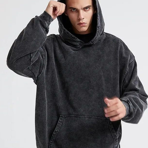Sudadera con capucha de gran tamaño para hombre, informal de algodón Vintage Sudadera con capucha, sudaderas básicas holgadas a la moda, Sudadera con capucha - Product Image 1