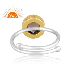 Anillo apilable de piedras preciosas de cuarzo ahumado Natural de plata de ley fina de última tendencia, joyería personalizada para mujer, regalo para ella - Product Image 4