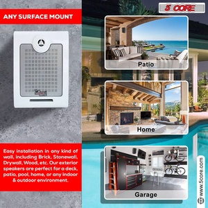 5Core Outdoor Speakers <b>Stereo</b> In Wall 500W Peak Passive Home Audio <b>System</b> - Product Image 5