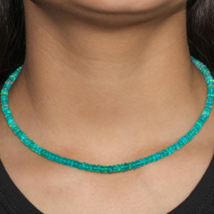 Collar de cuentas de Plata de Ley 925 hecho a mano para mujer, tonos de ópalo verde Natural, joyería y regalo de boda, tamaño de 16 pulgadas - Product Image 2