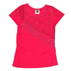 Camiseta de Manga Corta Bordada para Niñas - Rosa - Product Image 1