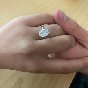 Premium Oval Cut <b>Moissanite</b> Diamond Silver Ring Elegant Engagement <b>Jewelry</b> for Women Classic Bridal Ring Wholesale Supplier - Product Image 1