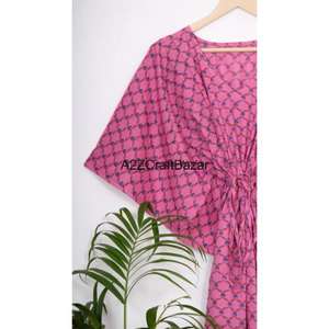 Robe d'été en coton faite à la main, style coréen, à manches, pour femme, kaftan léger, vêtement de plage, en pur coton, été-automne - Product Image 6