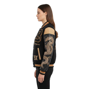 Chaqueta universitaria unisex clásica, ropa de abrigo cálida de bombardero de béisbol para el equipo escolar universitario o la moda informal diaria - Product Image 5