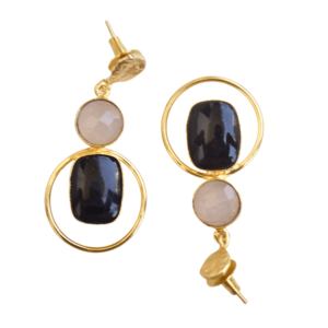 Pendientes Colgantes de Latón de Moda, Exportación de Piedras Semipreciosas Naturales, Latón Chapado en Rodio, Estilo Moderno, Premium, Listos para B2B - Product Image 2