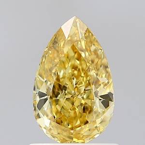 Diamante Cultivado en Laboratorio, Corte Pera, 1.07ct, VS2, Amarillo Intenso Fantasía - Product Image 1