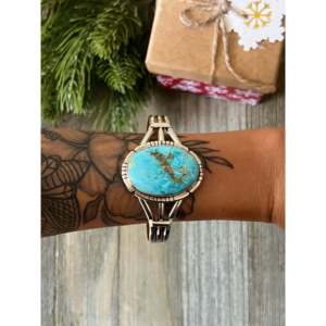 Navajo Handmade Cultural Collectible Sonoran Mountain Sterling <b>Silver</b> <b>Cuff</b> <b>Bracelet</b> - Product Image 2