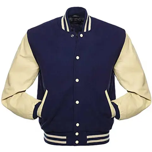 Venta al por mayor de alta calidad de los hombres de encargo de béisbol chaqueta de piel de vaca de manga larga nueva condición Varsity Letterman chaquetas de invierno - Product Image 1