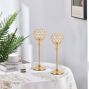 Candélabre en verre pour mariage et décoration de la maison, pièce maîtresse en cristal - Product Image 2