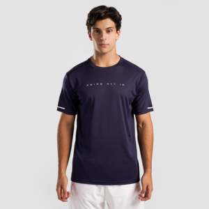 T-shirt en coton biologique tricoté Move Max (Navy) 200 g/m² – Haut d'entraînement de sport imprimé pour l'exercice – Modèle Navy - Product Image 1