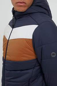 Veste matelassée zippée décontractée pour homme à manches longues, coupe ajustée, patchwork personnalisé, couleur unie, anti-UV, respirante, en solde - Product Image 5