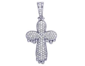 Hip Hop Moissanite Round VVS Clarity Diamond In S925 Sterling Silver <b>Cross</b> Pendant for Men Women - Product Image 1
