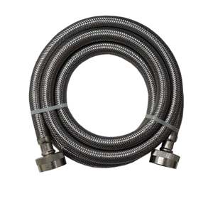 Supco 3804FFSS Stainless Steel Braided 6ft. 3/8 <b>Washer</b> Inlet Water Hose Flexible Brass Plumbing for Bathroom for Shower Use - Product Image 1