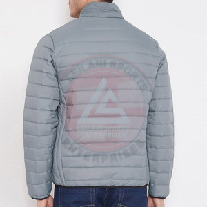 New Arrival Full Zipper Stand Collar Front Logo <b>Slim</b> <b>Fit</b> Puffer Winter <b>Jacket</b> Private Label - Product Image 3