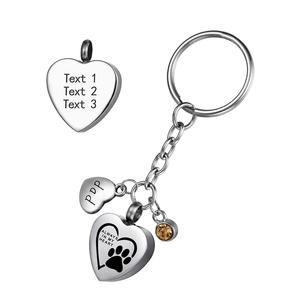 Siempre en mi corazón, recuerdo personalizado, llavero de urna de corazón, joyería de cremación para cenizas, siempre para unisex, hombre, mujer, tamaño personalizado - Product Image 3