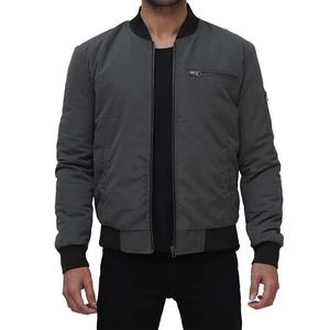 Blouson aviateur de style High Street pour hommes le plus vendu de couleur unie et léger avec fermeture à glissière à col montant pour l'hiver - Product Image 1