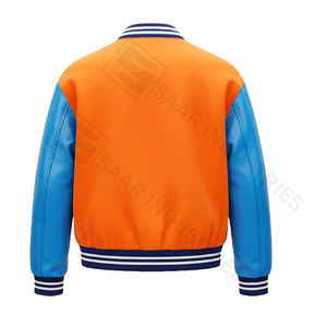 Veste universitaire unisexe de qualité supérieure, manches en cuir véritable, corps en laine, design réversible, fermeture à boutons sur le devant, veste d'hiver - Product Image 3