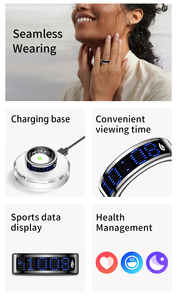 Nouvelle bague connectée 2025 avec suivi d'activité, chargement magnétique, étanchéité IP68, analyse du rythme cardiaque et du sommeil, contrôle gestuel, usage quotidien - Product Image 3