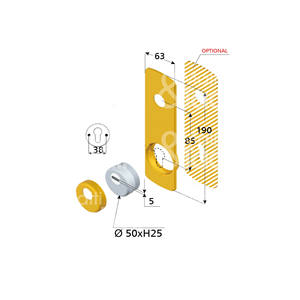 KIT DE SYSTÈME MONOLITH DUO KTB212-25D1 KTB325-25D1 Plaque de protection pour serrures à double cylindre en acier trempé avec - Product Image 1