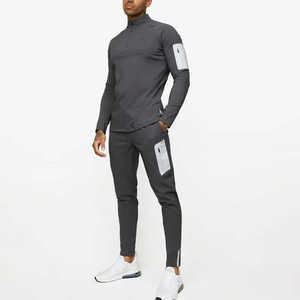 Personnalisé Slim Fit 1/4 Zip à manches longues entraînement en plein air vêtements de sport hommes tricoté Gym Compression haut imprimé Jogging piste Jogging haut - Product Image 2