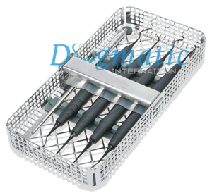 Juego de 5 Instrumentos Dentales de Acero Inoxidable con Recubrimiento Negro para Implantes de Composite, con Bandeja de Lavado Manual, Kit de Relleno Dental Reutilizable - Product Image 5