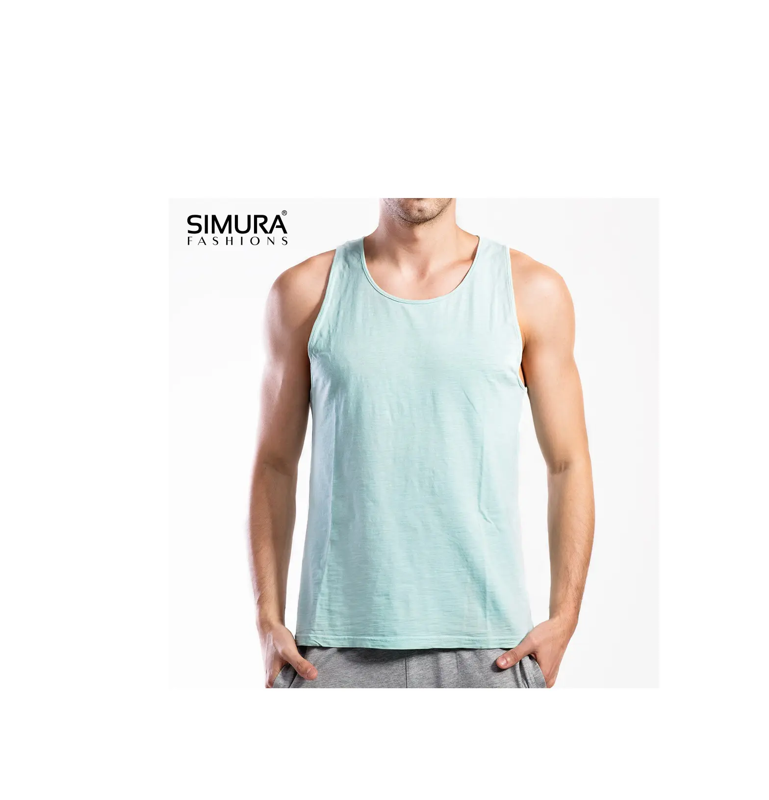 CustomFitness Sexy Mens Gym Clothes 100% Cotton Undershirt Sleeveless Fitted Men Wholesale Tank top From Bamgladesh