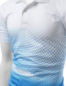 Camisa para hombre, camisa de golf de punto Formal de manga corta de rendimiento de secado rápido sólido antiarrugas - Product Image 4