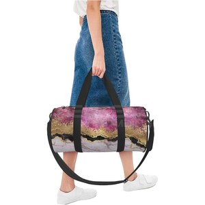 Bolsa de lona de viaje con logotipo personalizado, bolsa de gimnasio deportiva de gran capacidad, correas ajustables, lona de moda, Material de nailon, cierre de cremallera - Product Image 6