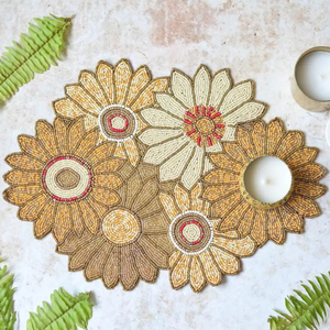 Camino de mesa bordado exquisito con cuentas decorativas para hotel y comedor, perfecto para fiestas y fiestas - Product Image 2