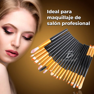 Kit Professionale di Pennelli per Trucco con 20 Pezzi in Setole Sintetiche per Viso, Guance e Labbra, per Sfumature, Campione Gratuito Disponibile - Product Image 2