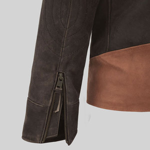 Suede <b>Brown</b> black Men Real Leather Jackets High Quality Leather Suede Biker Jacket Perfect for All Season Suede Leather jacket - Product Image 4