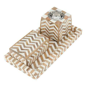 Plateau Mubkhar en bois élégant et boîte de brûleur d'encens ensemble fait à la main Bakhoor brûleur maison aromathérapie Majlis prière coffret cadeau - Product Image 1