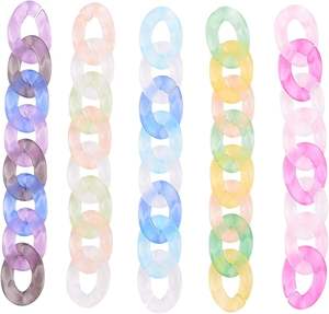 designed to mix with metal beads and <b>charms</b> Resin link chain great for seasonal fashion collections Resin link chain at low cost - Product Image 4