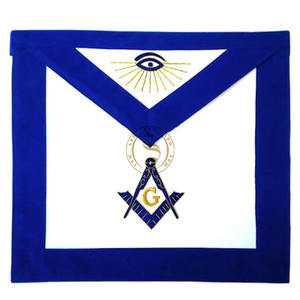 Tablier maçonnique Regalia Fellow Craft à vendre | Tablier Regalia de couleur blanche en gros avec rosaces bleues - Product Image 5