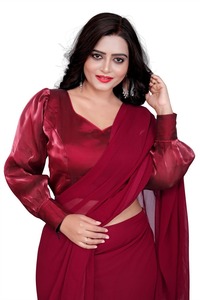 เสื้อเบลาส์ Zimi Chu slub จากวัสดุที่ทันสมัยพร้อมเสื้อมีลวดลายเป็นฟองเปิดและปมที่สวยงามสำหรับฤดูร้อน - Product Image 6