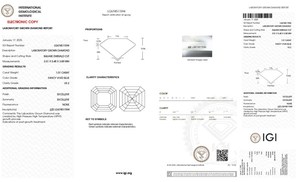 Diamante suelto cultivado en laboratorio certificado por IGI, azul intenso, 7.5 quilates, corte Asscher, claridad VS, diamante hecho en laboratorio para anillo. - Product Image 2